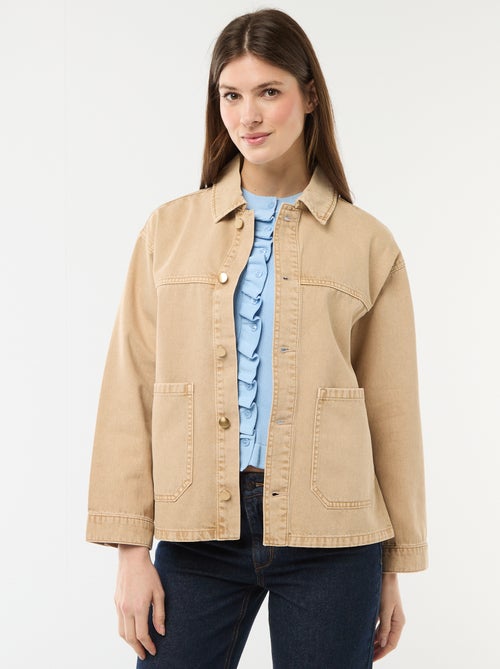 Giacca corta in denim con 2 tasche applicate - Kiabi