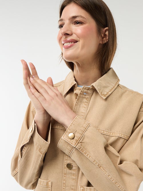 Giacca corta in denim con 2 tasche applicate - Kiabi