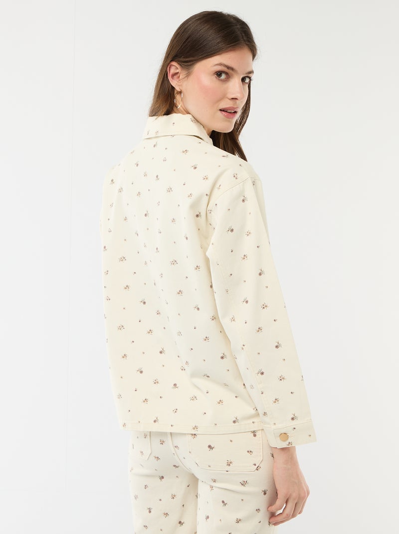 Giacca corta in denim con 2 tasche applicate Bianco - Kiabi