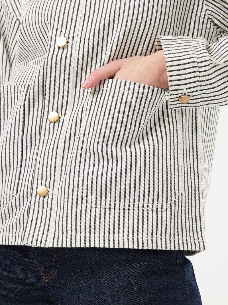 Giacca corta in denim con 2 tasche applicate Bianco - Kiabi