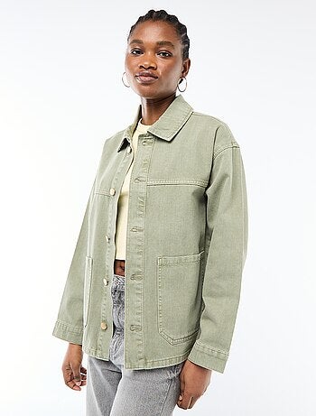 Giacca corta in denim con 2 tasche applicate