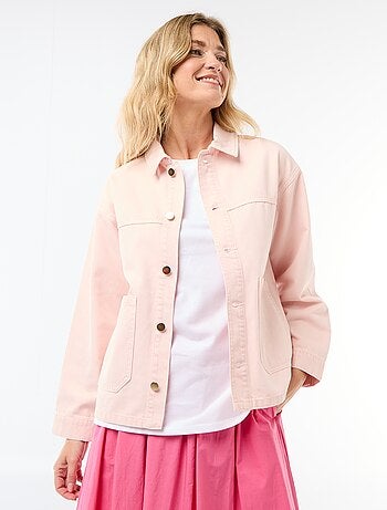 Giacca corta in denim con 2 tasche applicate