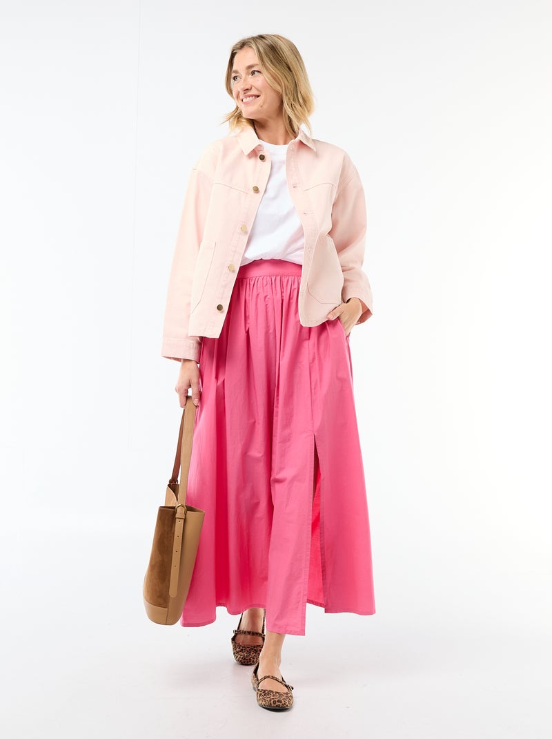 Giacca corta in denim con 2 tasche applicate Rosa - Kiabi