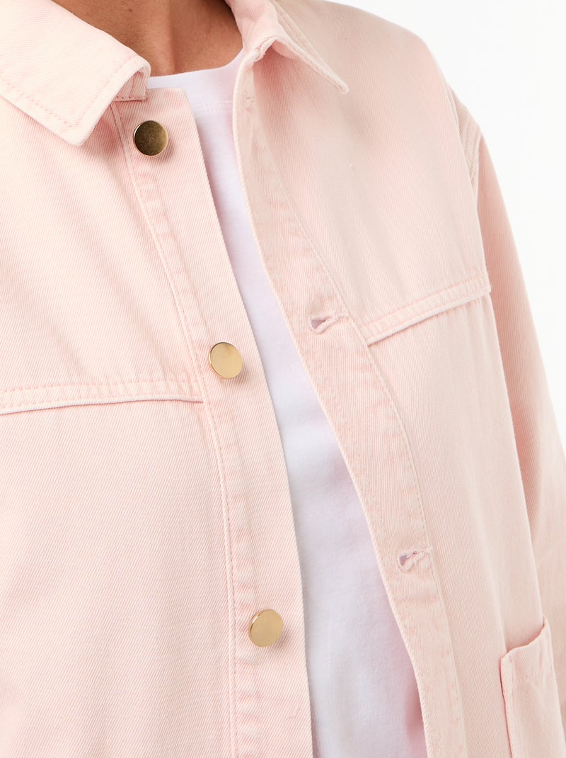 Giacca corta in denim con 2 tasche applicate Rosa - Kiabi