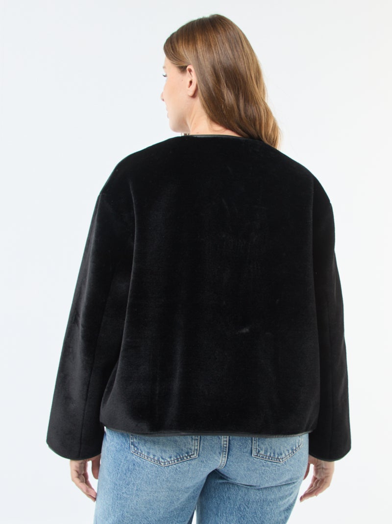 Giacca corta in ecopelliccia Nero - Kiabi