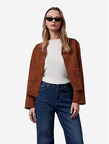 Giacca corta in finto suede da donna dilvin