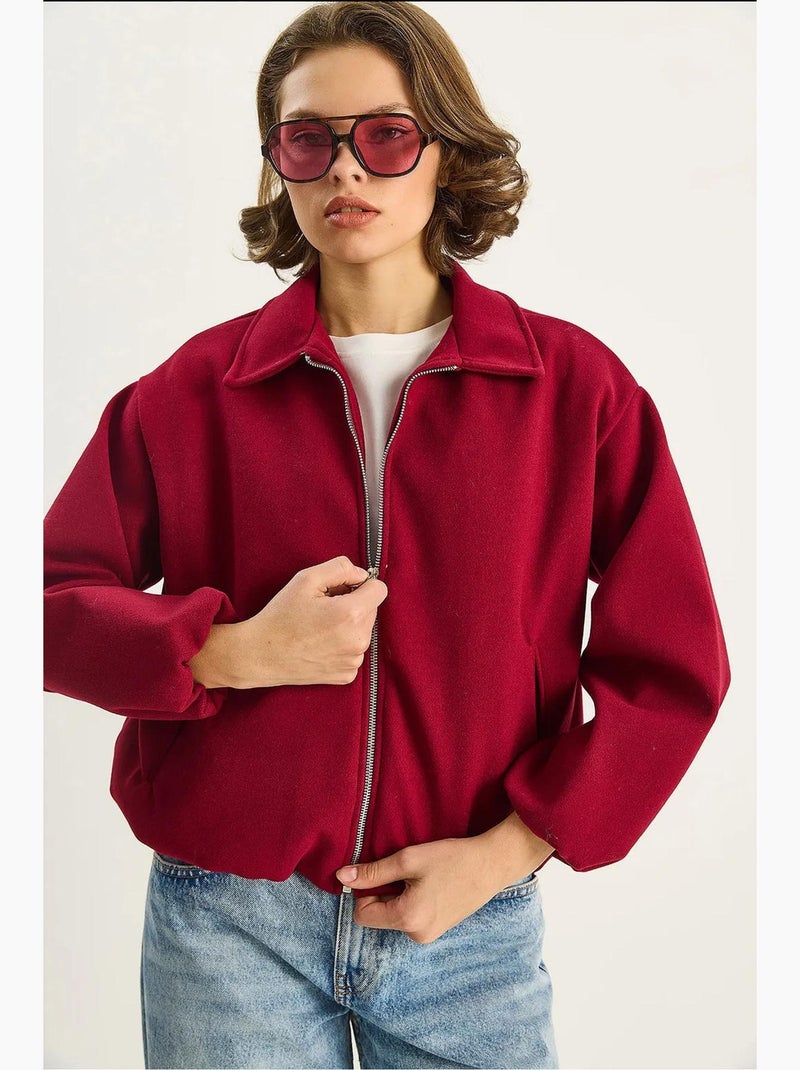Giacca corta lucci Rosso cashmere - Kiabi