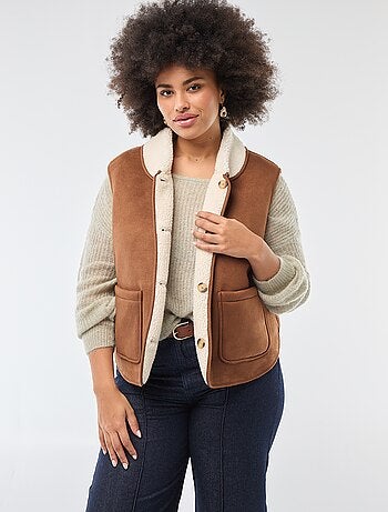 Giacca corta reversibile senza maniche