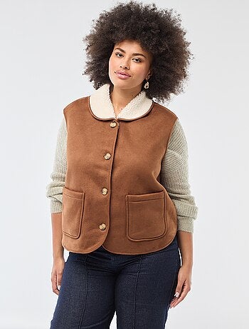 Giacca corta reversibile senza maniche