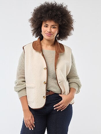 Giacca corta reversibile senza maniche