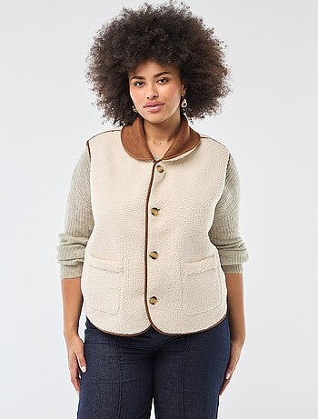 Giacca corta reversibile senza maniche