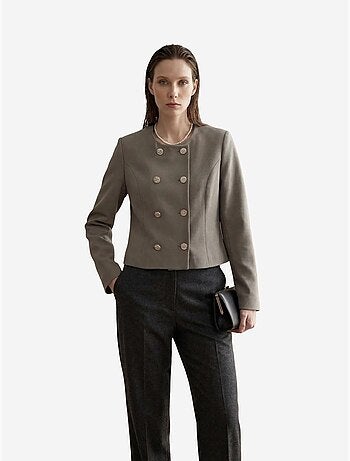 Giacca corta sartoriale in tweed con bottoni my fashion