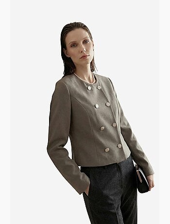 Giacca corta sartoriale in tweed con bottoni my fashion