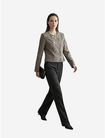 Giacca corta sartoriale in tweed con bottoni my fashion