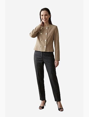 Giacca corta sartoriale in tweed con bottoni my fashion