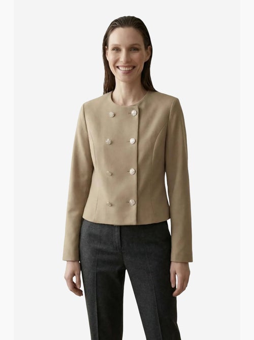 Giacca corta sartoriale in tweed con bottoni my fashion - Kiabi Giacca corta sartoriale in tweed con bottoni my fashion - Kiabi