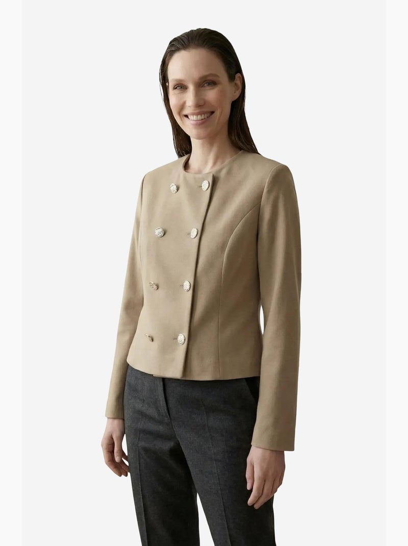 Giacca corta sartoriale in tweed con bottoni my fashion Cammello - Kiabi