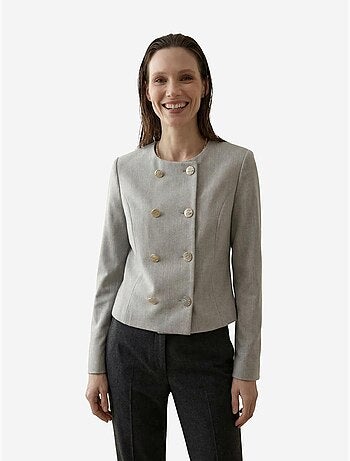 Giacca corta sartoriale in tweed con bottoni my fashion
