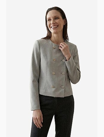 Giacca corta sartoriale in tweed con bottoni my fashion