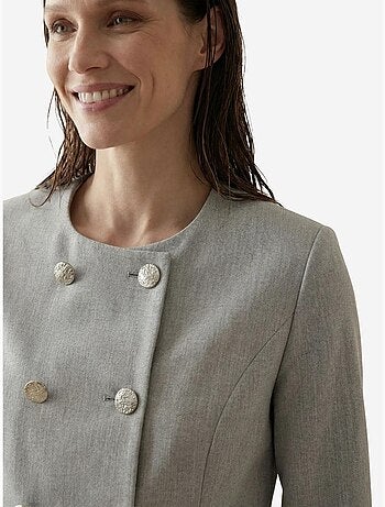 Giacca corta sartoriale in tweed con bottoni my fashion