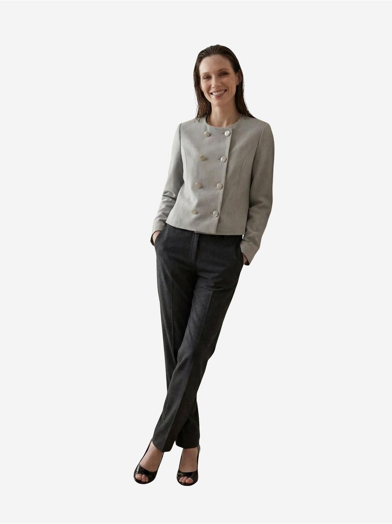 Giacca corta sartoriale in tweed con bottoni my fashion Grigio - Kiabi