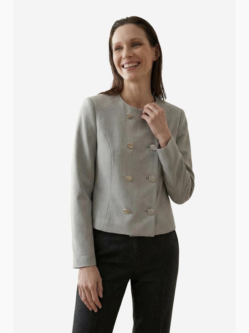 Giacca corta sartoriale in tweed con bottoni my fashion Grigio - Kiabi