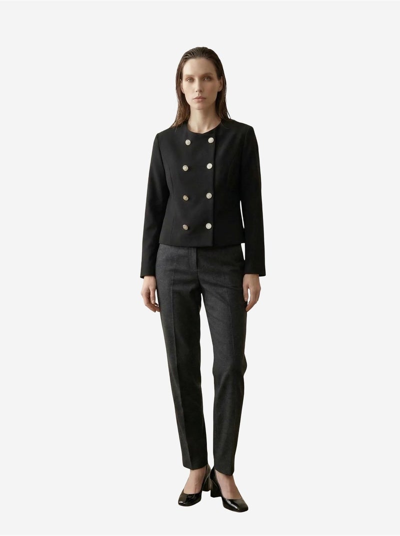 Giacca corta sartoriale in tweed con bottoni my fashion Nero - Kiabi