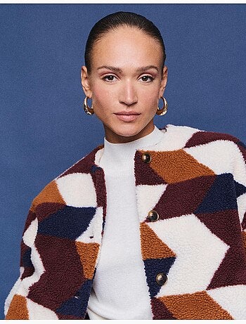 Giacca corta sherpa, mo fashion