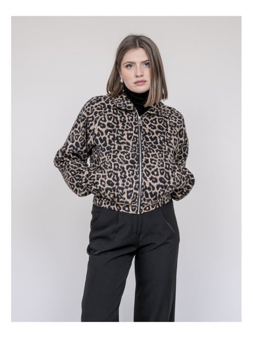 Giacca corta stampa leopardo UMADIE - Kiabi