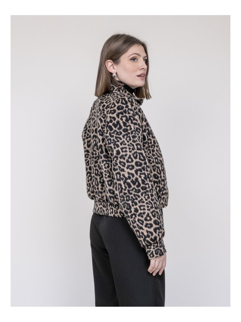 Giacca corta stampa leopardo UMADIE Marrone - Kiabi