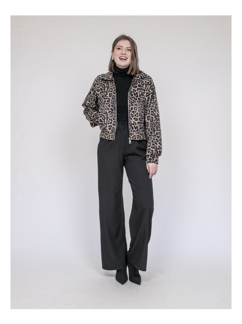 Giacca corta stampa leopardo UMADIE Marrone - Kiabi