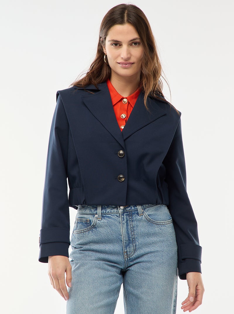 Giacca corta stile trench Blu - Kiabi