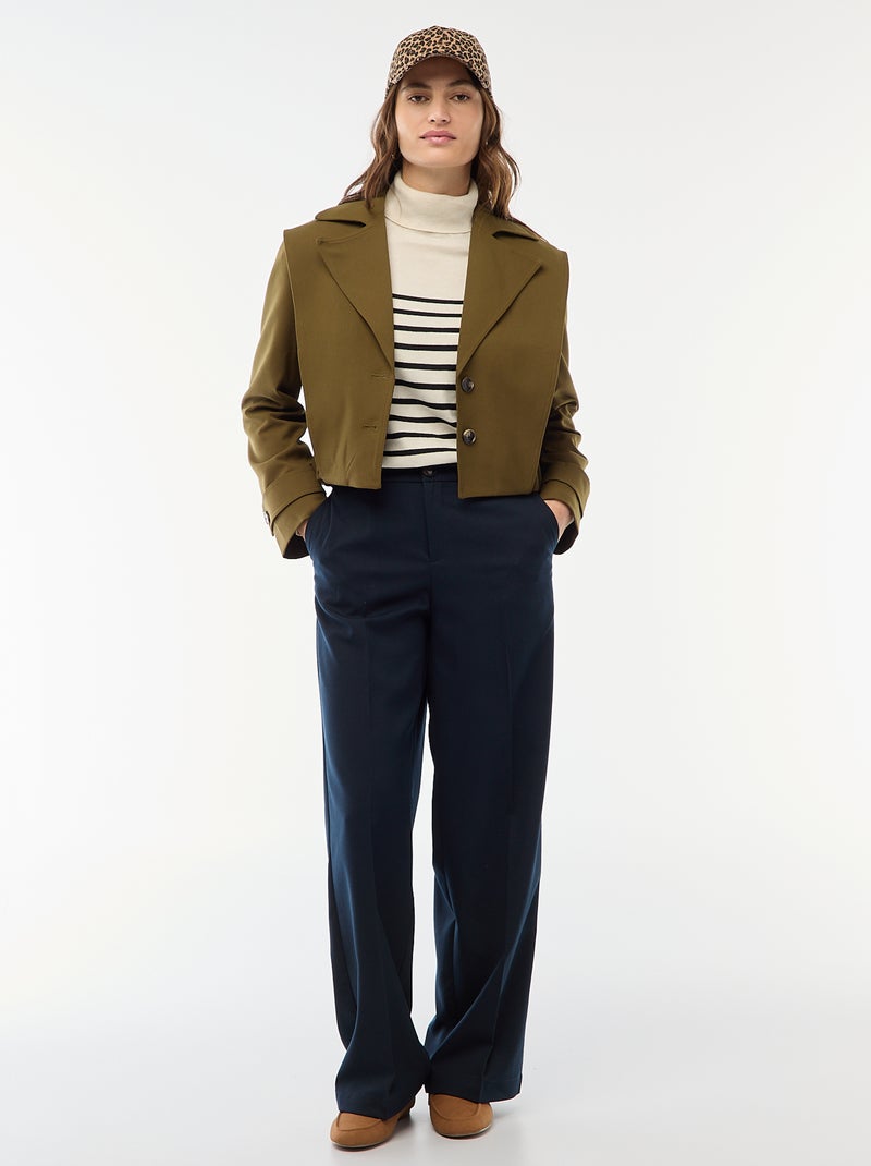 Giacca corta stile trench Verde - Kiabi