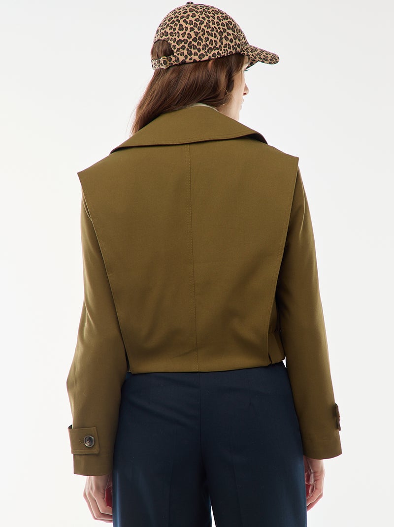 Giacca corta stile trench Verde - Kiabi