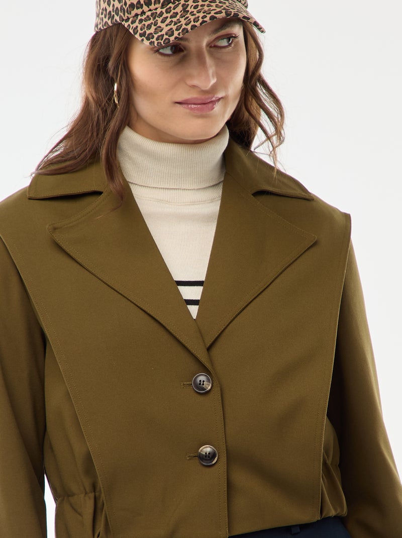 Giacca corta stile trench Verde - Kiabi