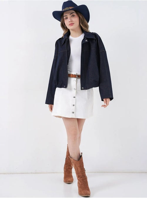 Giacca crop oversize con zip e tasca bdart - Kiabi