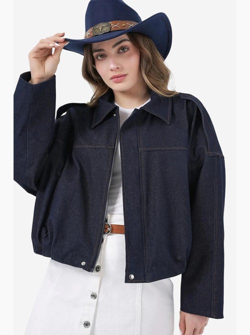 Giacca crop oversize con zip e tasca bdart - Kiabi