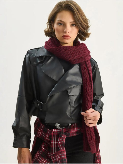 Giacca cropped oversize in ecopelle lucci - Kiabi Giacca cropped oversize in ecopelle lucci - Kiabi