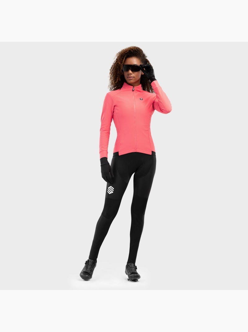 Giacca da ciclismo softshell da donna ciclismo donna j1 breakaway Corallo - Kiabi