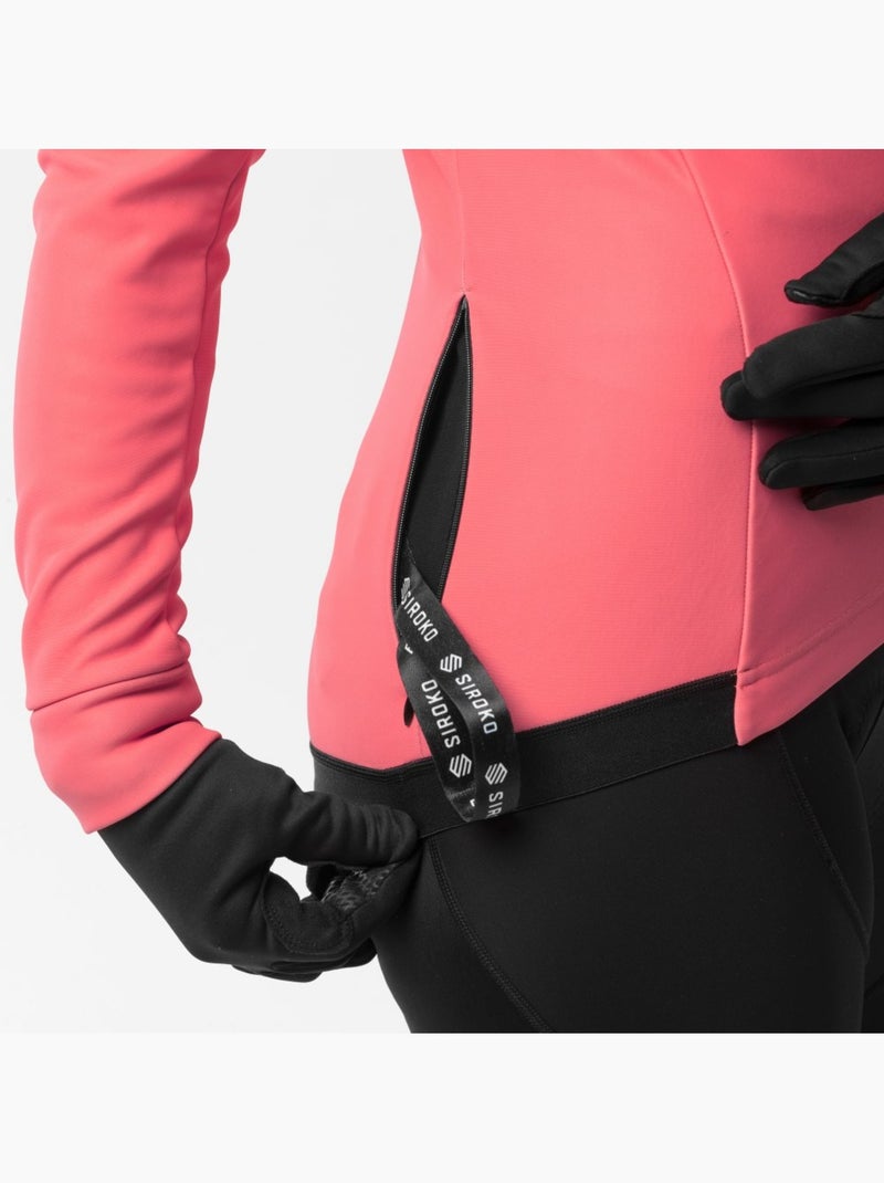 Giacca da ciclismo softshell da donna ciclismo donna j1 breakaway Corallo - Kiabi
