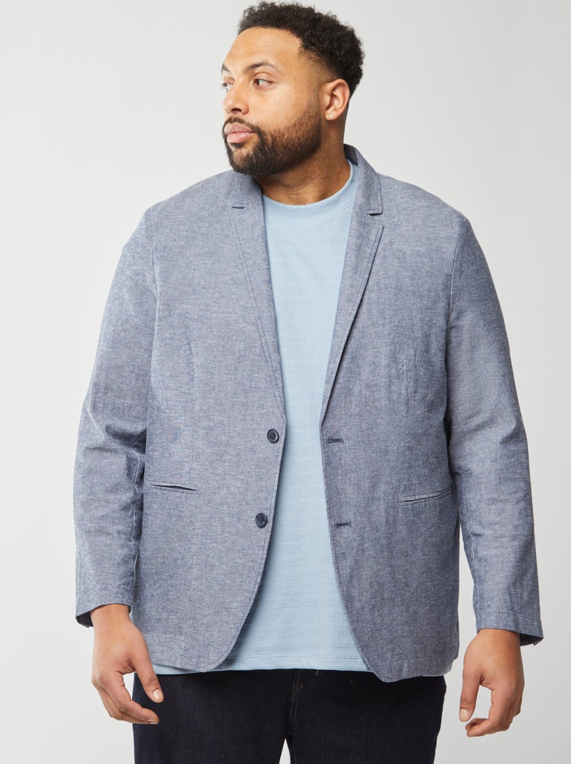 Giacca da completo in misto lino BLU - Kiabi