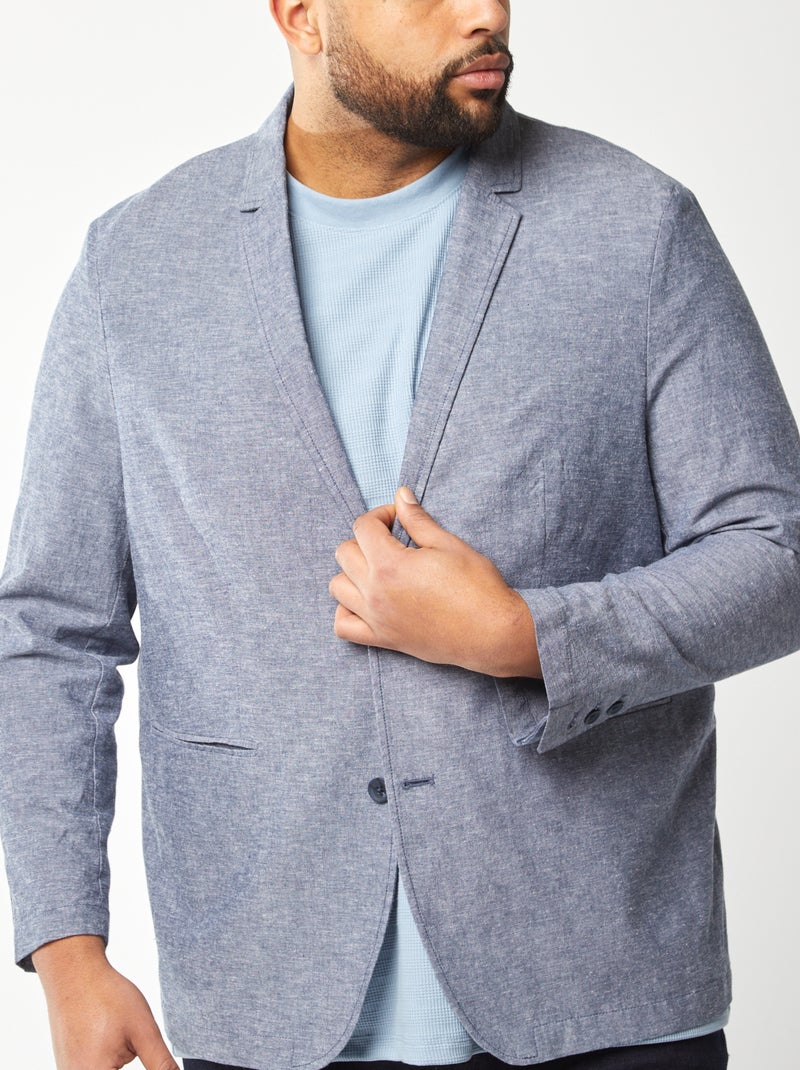 Giacca da completo in misto lino BLU - Kiabi