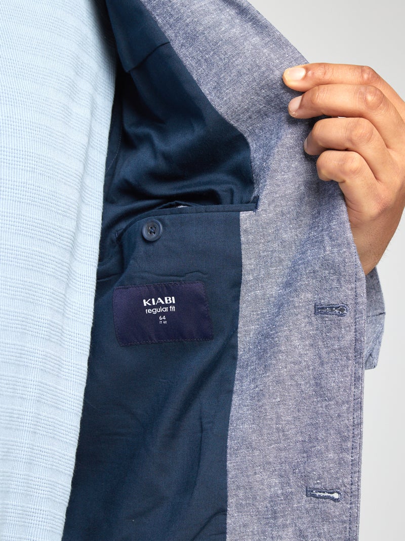 Giacca da completo in misto lino BLU - Kiabi