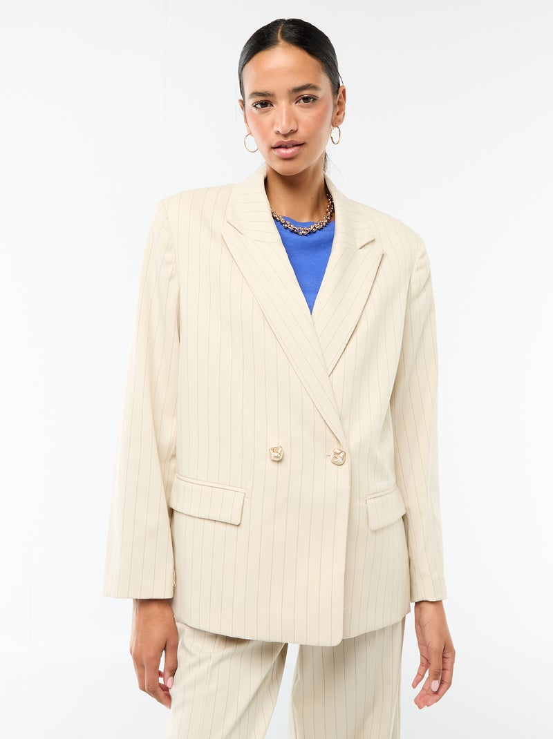 Giacca da tailleur con apertura a doppio petto Beige - Kiabi