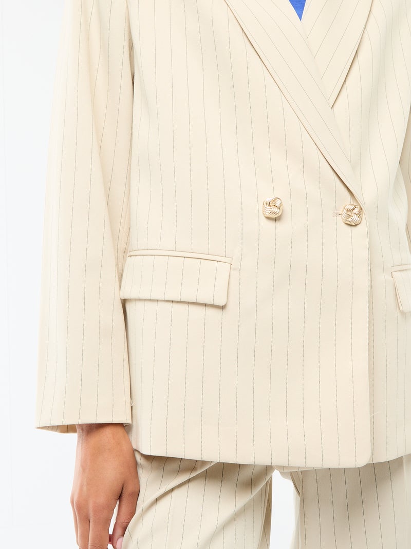 Giacca da tailleur con apertura a doppio petto Beige - Kiabi