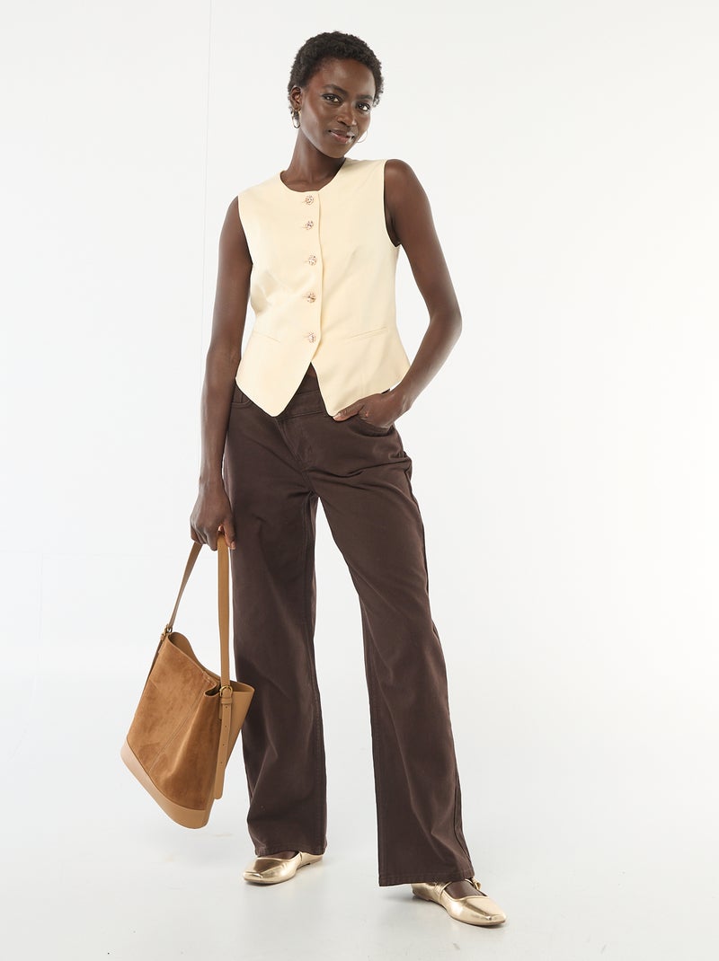 Giacca da tailleur con bottoni dorati Beige - Kiabi