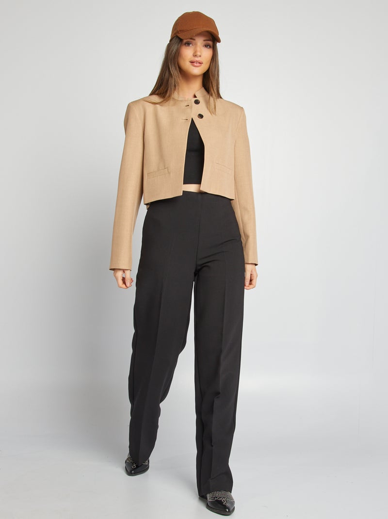 Giacca da tailleur con collo alla coreana BEIGE - Kiabi