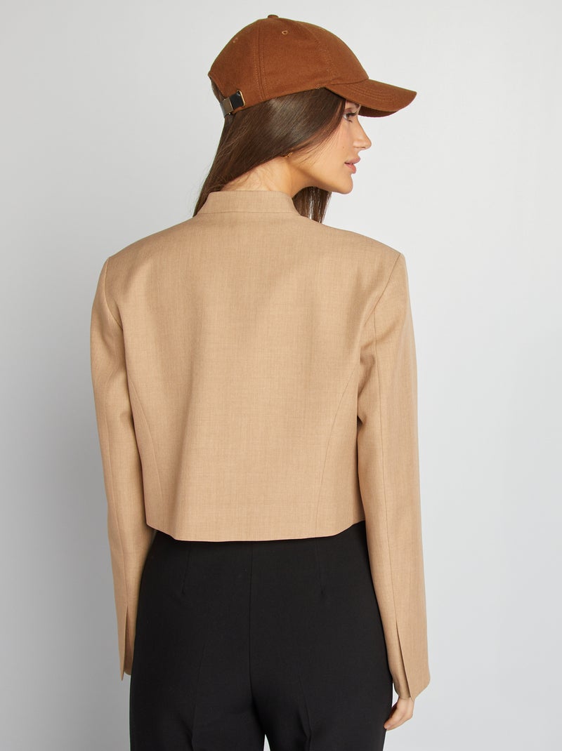 Giacca da tailleur con collo alla coreana BEIGE - Kiabi
