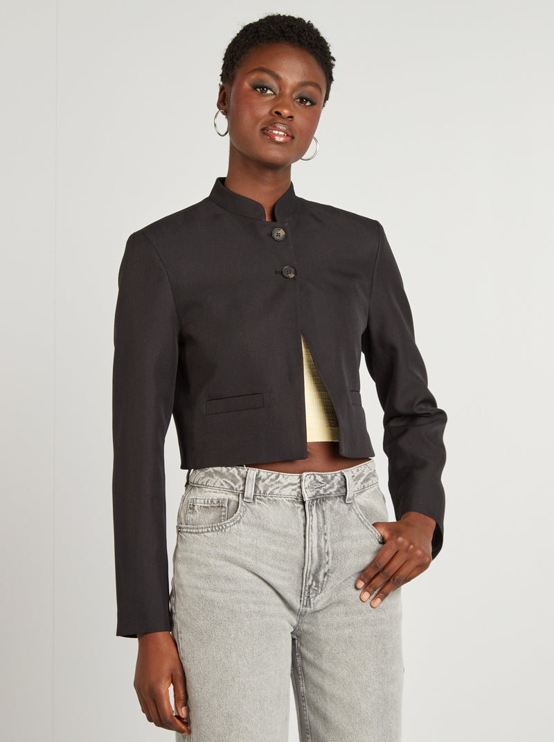 Giacca da tailleur con collo alla coreana nero - Kiabi