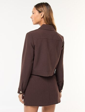 Giacca da tailleur corta con bottoni dorati